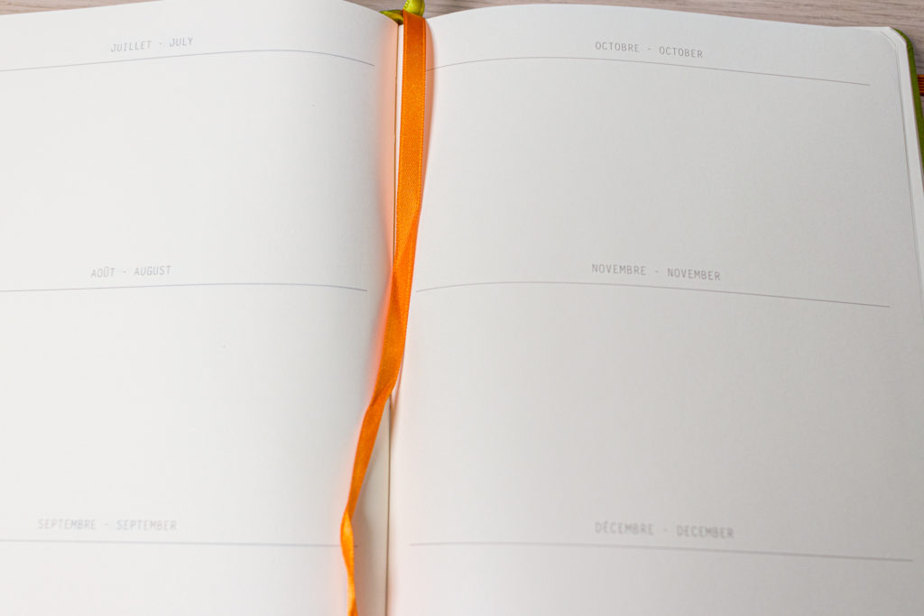 Les pages "Future log" du Rhodia Goalbook